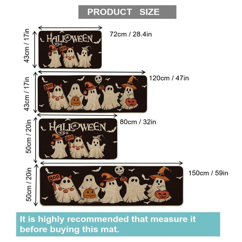 Halloween Themed Kitchen Mat Set, 2 Counts/Set Non-Slip Soft Floor Mat, Halloween Rug Set, Decorative Carpet for Home Kitchen Living Room Bedroom