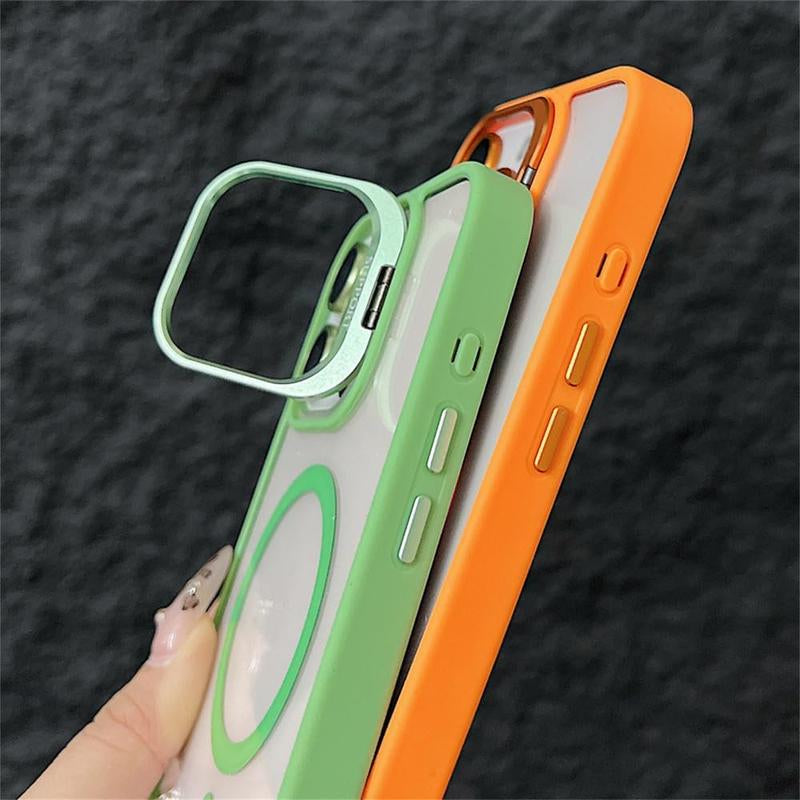 Clear Magnetic Case for Iphone 16 Pro Max 15 14 13 12 Pro Max with Camera Kickstand Compatible with Magsafe Military-Shockproof Protective Back Cover Drop Protection