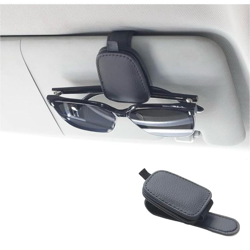 Sunglasses Holders for Car Visor - Magnetic Leather