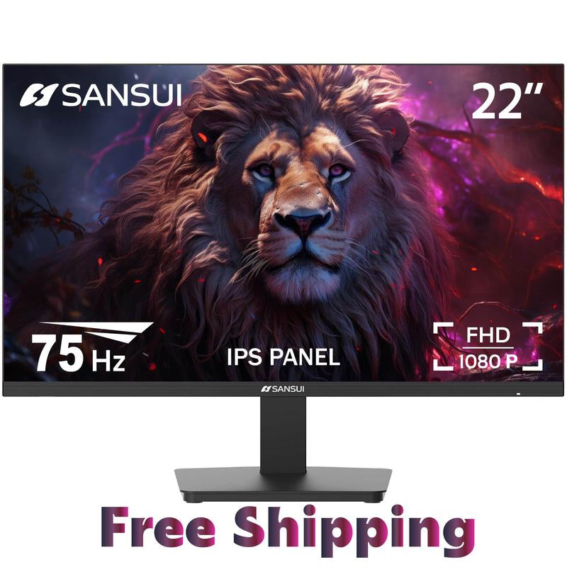 Sansui 22/24/27 Inch 75Hz/75Hz/100Hz IPS FHD DP/HDMI/VGA Monitors for Working and Gaming(Hdmi Cable Included)