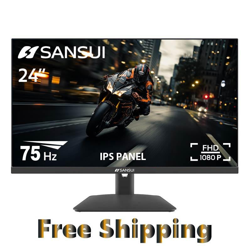 Sansui 22/24/27 Inch 75Hz/75Hz/100Hz IPS FHD DP/HDMI/VGA Monitors for Working and Gaming(Hdmi Cable Included)