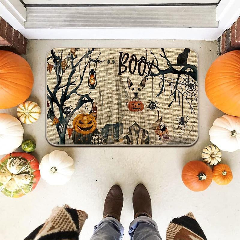 Halloween Themed Kitchen Mat Set, 2 Counts/Set Non-Slip Soft Floor Mat, Halloween Rug Set, Decorative Carpet for Home Kitchen Living Room Bedroom