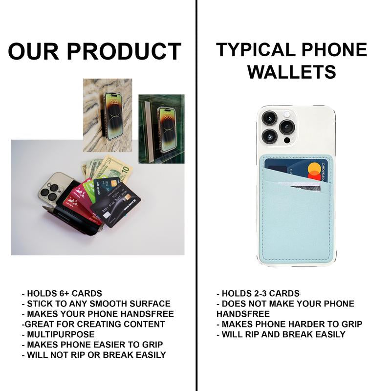 WALLIT! the Phone Wallet You Can Stick to the Wall! LIGHT PINK Silicone Suction Cup Phone Wallet| Phone Case