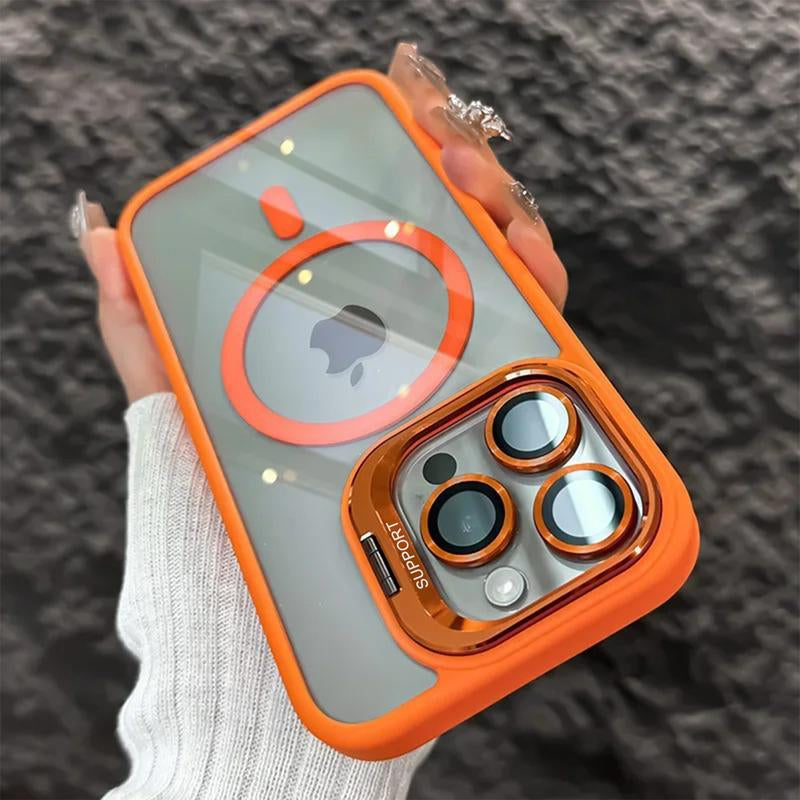 Clear Magnetic Case for Iphone 16 Pro Max 15 14 13 12 Pro Max with Camera Kickstand Compatible with Magsafe Military-Shockproof Protective Back Cover Drop Protection