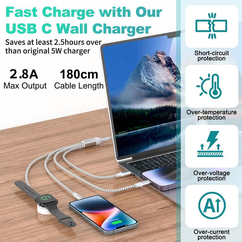 6 in 1 Charging Cable, Nylon Braided Charging Cable, Multifunctional Charging Cable, Phone Accessories