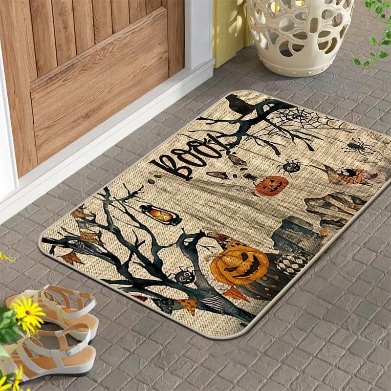 Halloween Themed Kitchen Mat Set, 2 Counts/Set Non-Slip Soft Floor Mat, Halloween Rug Set, Decorative Carpet for Home Kitchen Living Room Bedroom
