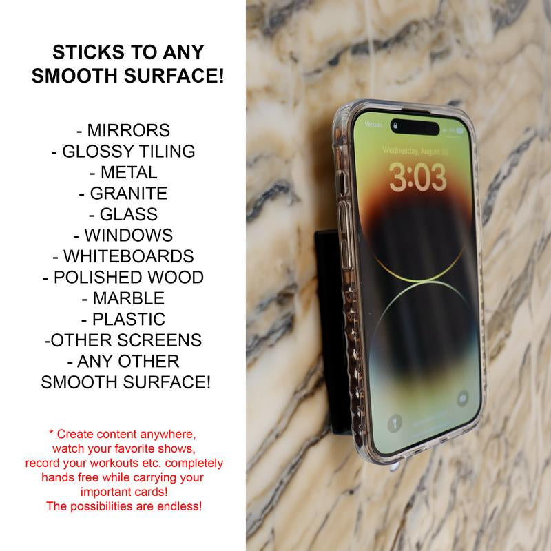 WALLIT! the Phone Wallet You Can Stick to the Wall! LIGHT PINK Silicone Suction Cup Phone Wallet| Phone Case