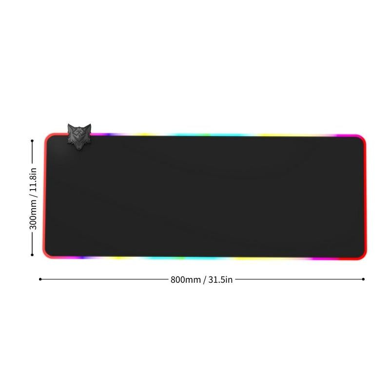 Gaming Mouse Pad with 14 Lighting Modes, Large Size RGB Lighting Gaming Mouse Pad, Gaming Game Table Mat, Non-Slip Desk Mat for Home Office Game Room Use