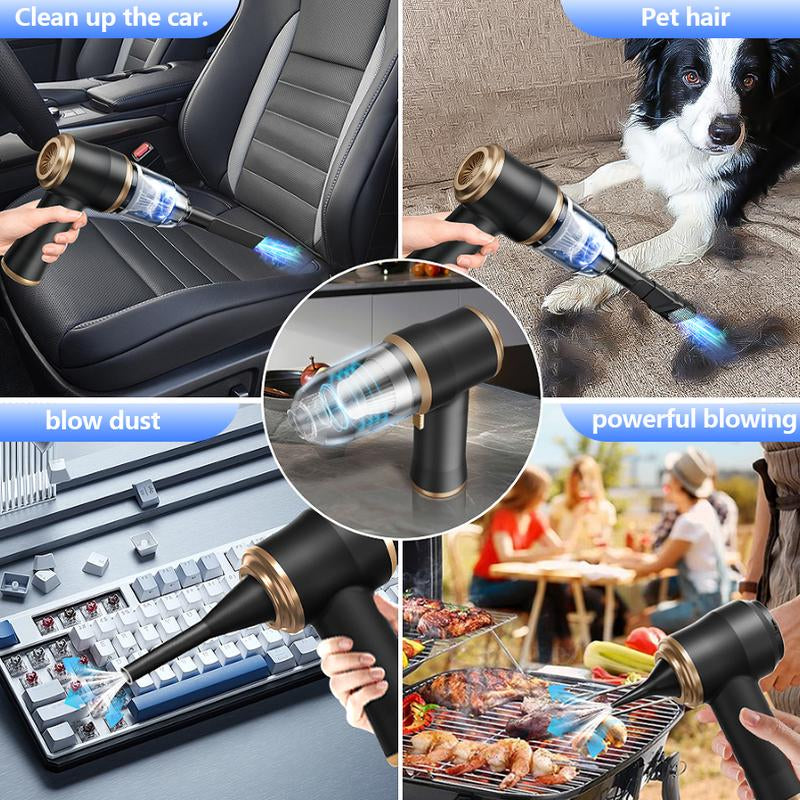 BELBUY Handheld Car Vacuum Cleaner, 1900Opa Vacuumcleaner and Air Gun, 120W High-Power Wireless Handheldcar Vacuum Cleaner, Equipped with Two Filters and Multiplenozzles,Suitable for Cars, Homes, Offices, and Pets.