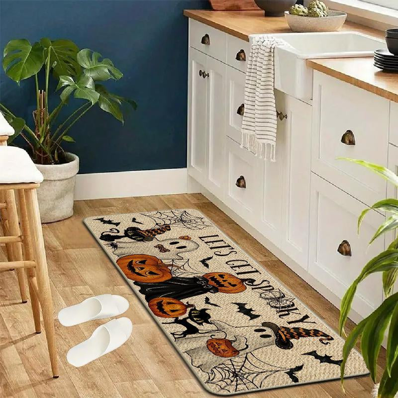 Halloween Themed Kitchen Mat Set, 2 Counts/Set Non-Slip Soft Floor Mat, Halloween Rug Set, Decorative Carpet for Home Kitchen Living Room Bedroom