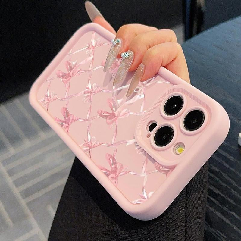 Bow Pattern Phone Case, Cute Phone Cover, Phone Accessories Compatible with Iphone 11 12 13 14 15 Pro Max