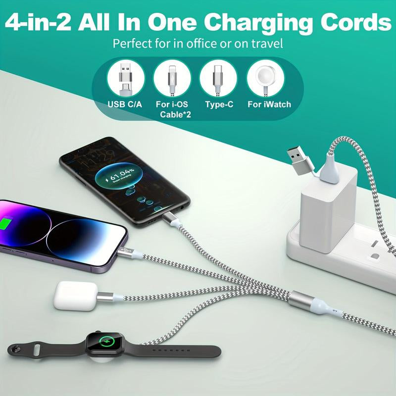 6 in 1 Charging Cable, Nylon Braided Charging Cable, Multifunctional Charging Cable, Phone Accessories