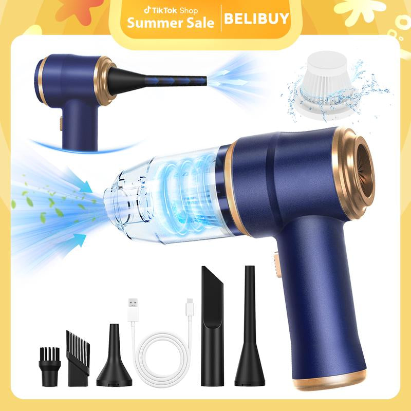BELBUY Handheld Car Vacuum Cleaner, 1900Opa Vacuumcleaner and Air Gun, 120W High-Power Wireless Handheldcar Vacuum Cleaner, Equipped with Two Filters and Multiplenozzles,Suitable for Cars, Homes, Offices, and Pets.