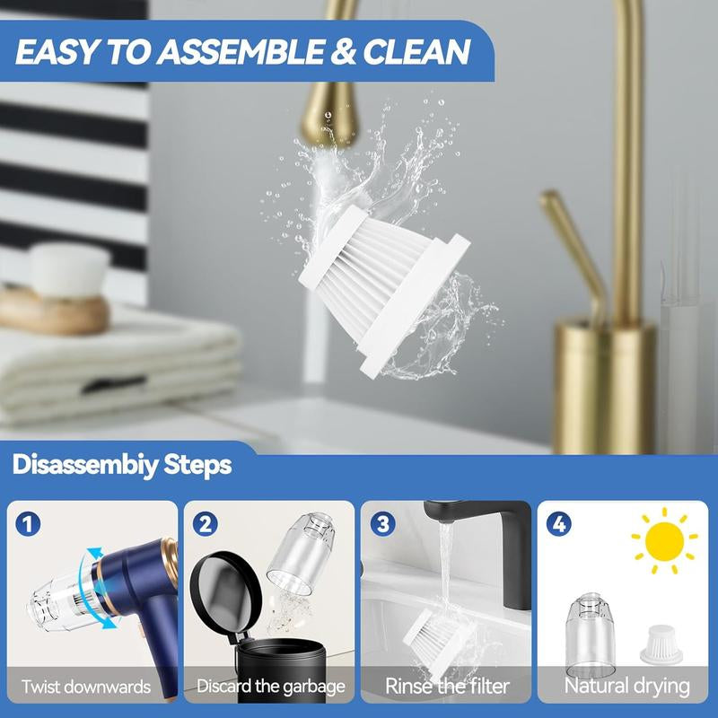 BELBUY Handheld Car Vacuum Cleaner, 1900Opa Vacuumcleaner and Air Gun, 120W High-Power Wireless Handheldcar Vacuum Cleaner, Equipped with Two Filters and Multiplenozzles,Suitable for Cars, Homes, Offices, and Pets.