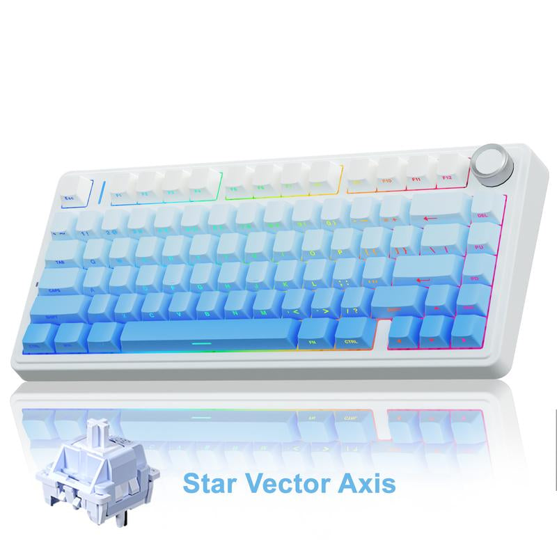 AULA F75 Pro Mechanical Keyboard RGB Backlit 2.4G Wireless Bluetooth Gaming Keyboard for Gamers Gaming PC Accessories Gasket Custom Creamy Keyboard