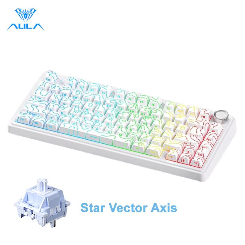 AULA F75 Pro Mechanical Keyboard RGB Backlit 2.4G Wireless Bluetooth Gaming Keyboard for Gamers Gaming PC Accessories Gasket Custom Creamy Keyboard