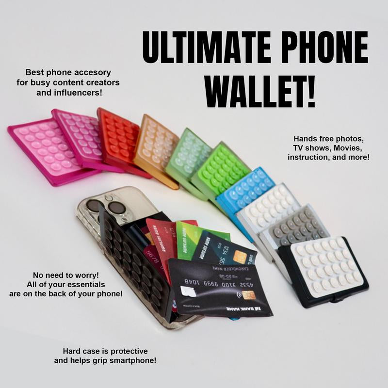 WALLIT! the Phone Wallet You Can Stick to the Wall! LIGHT PINK Silicone Suction Cup Phone Wallet| Phone Case