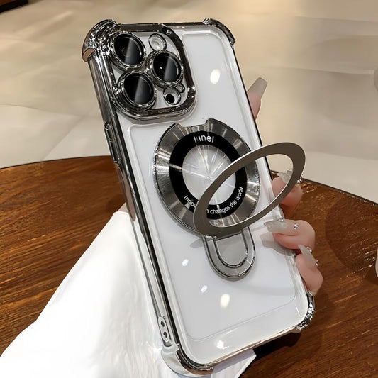 For Iphone 16 15 14 13 Iphone 16 Pro Max 15 Pro Max 14 Pro Max with a Magnetic Bracket and Is Equipped with Airbag Anti-Drop Protection at the Four Corners.
