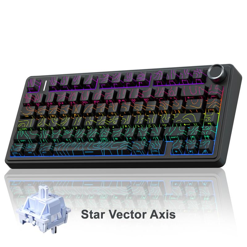 AULA F75 Pro Mechanical Keyboard RGB Backlit 2.4G Wireless Bluetooth Gaming Keyboard for Gamers Gaming PC Accessories Gasket Custom Creamy Keyboard