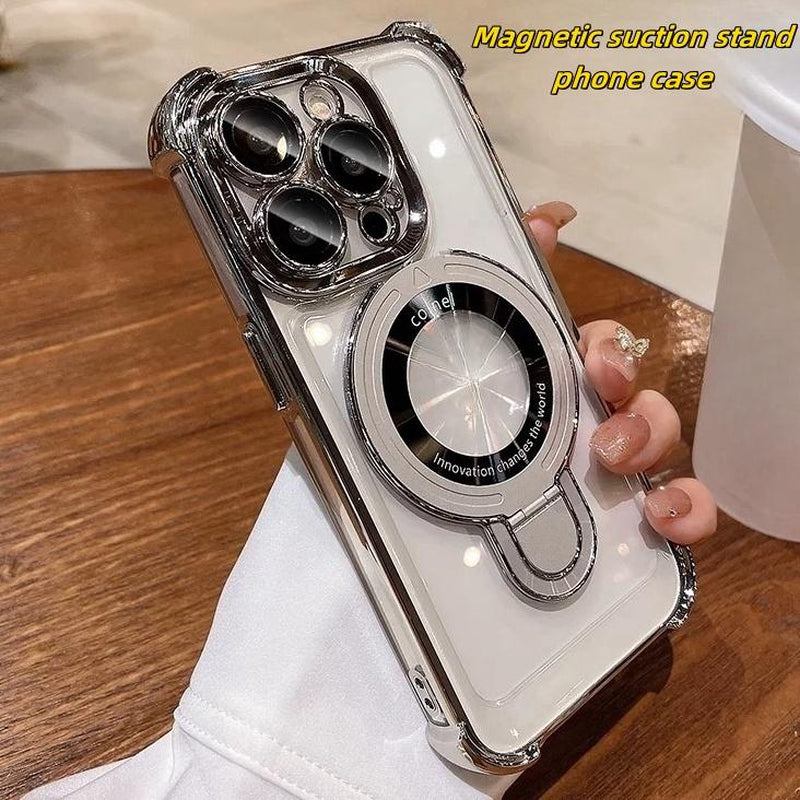 For Iphone 16 15 14 13 Iphone 16 Pro Max 15 Pro Max 14 Pro Max with a Magnetic Bracket and Is Equipped with Airbag Anti-Drop Protection at the Four Corners.