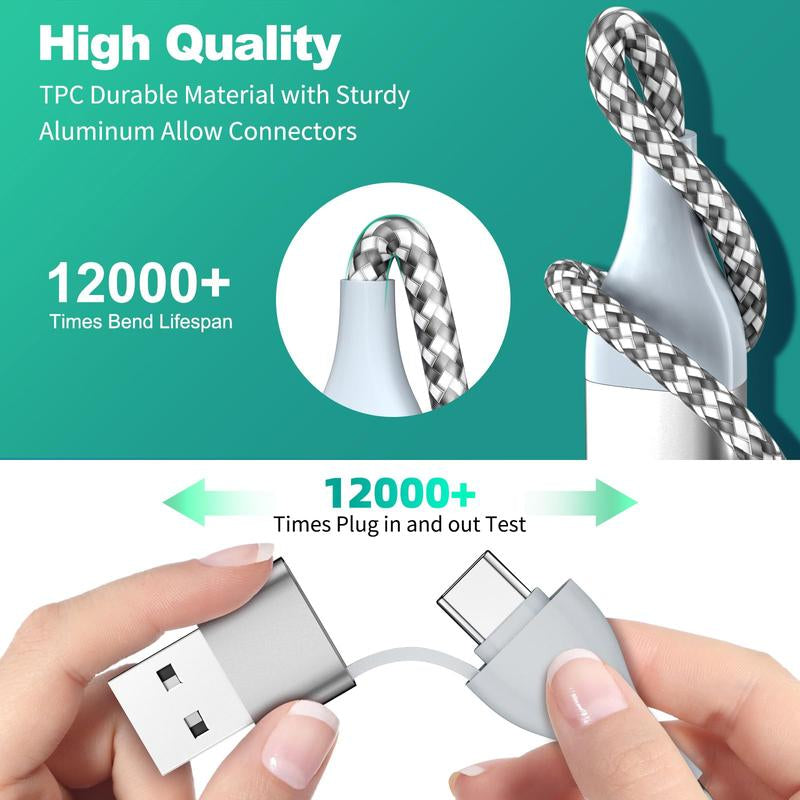 6 in 1 Charging Cable, Nylon Braided Charging Cable, Multifunctional Charging Cable, Phone Accessories