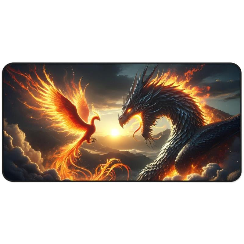 Dragon Phoenix Epic Battle - Large Gaming Desk Mat