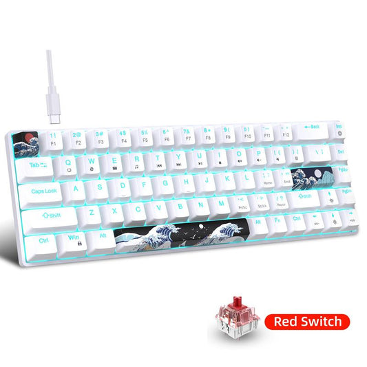 HXSJ 60% Gaming Mechanical Keyboard, Ultra-Compact Mini 68-Key Wired Keyboard with Anti-Ghosting Keys, Computer Keyboard, Suitable for Laptops and PC Gamers, Gaming Keyboard, Gaming Gadgets, Men Gifts
