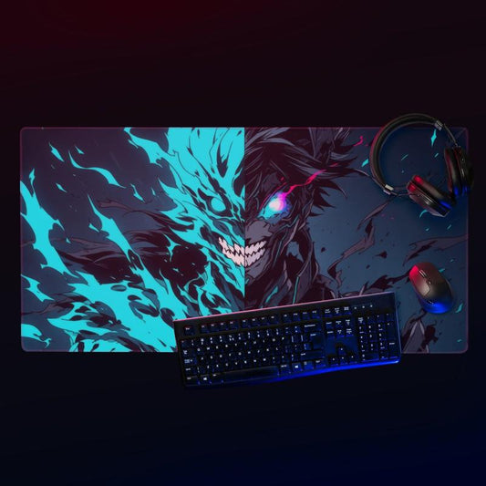Desk Mat Bluish Villian Cartoonized Maniac Split Tranformation