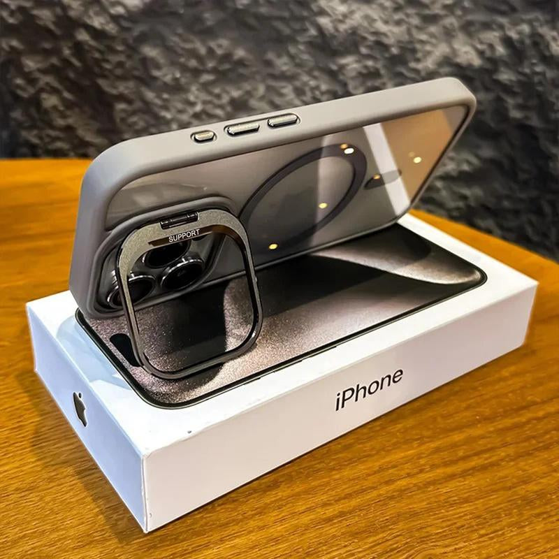 Clear Magnetic Case for Iphone 16 Pro Max 15 14 13 12 Pro Max with Camera Kickstand Compatible with Magsafe Military-Shockproof Protective Back Cover Drop Protection
