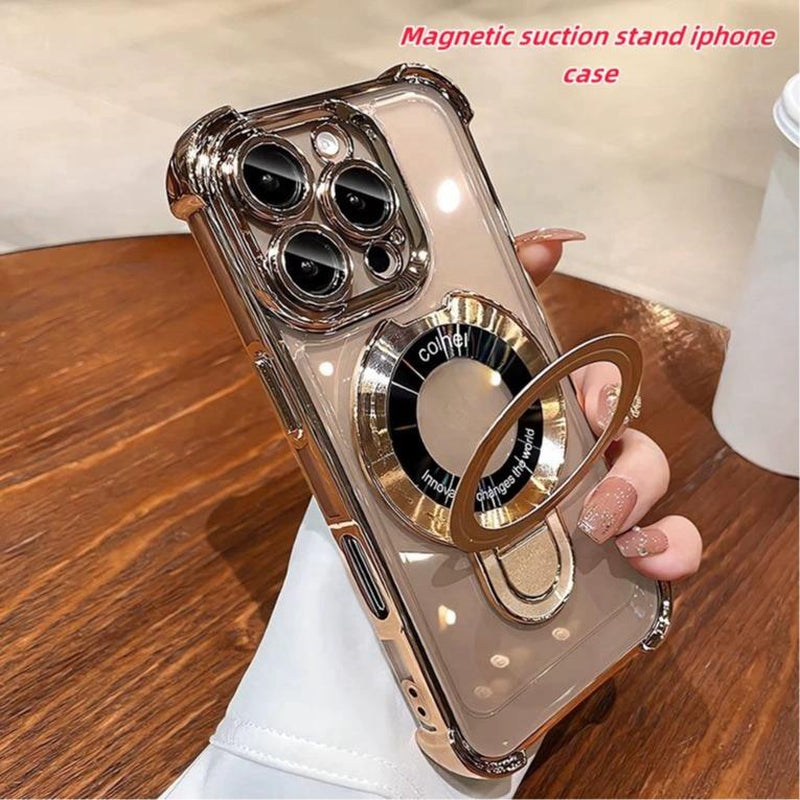 For Iphone 16 15 14 13 Iphone 16 Pro Max 15 Pro Max 14 Pro Max with a Magnetic Bracket and Is Equipped with Airbag Anti-Drop Protection at the Four Corners.