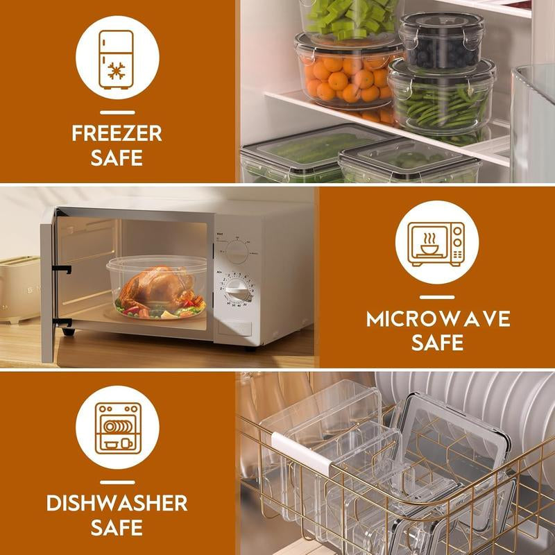 40 PCS Airtight Food Storage Containers Set (20 Containers + 20 Lids), Leakproof, Reusable, Microwave & Dishwasher Safe, with Labels & Pen