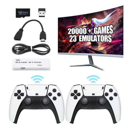 [Game Hard, Study Smart]Retro Game Stick with 20000+ Games.Wireless Controllers&Hdmi Output.Gamepad Adapter.Plug and Play.Great Party Toy.